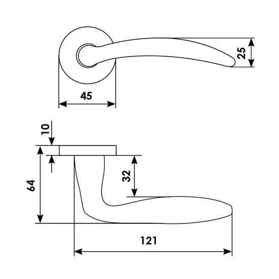 FRANCY R3-E NIS, door handle, colour - satin nickel image buy in World