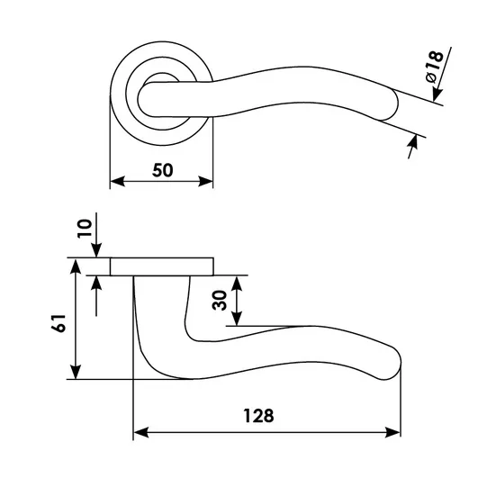 SNAKE R2 OBR, door handle, colour - caffe image buy in World