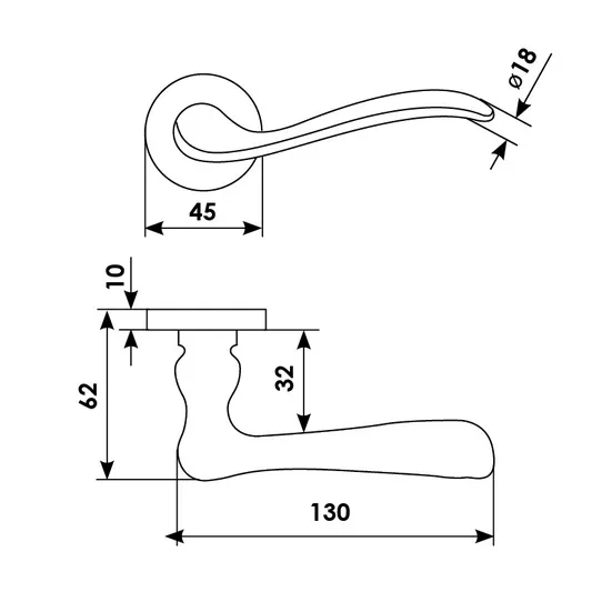 TOSCANA R3-E OBR, door handle, colour - caffe image buy in World