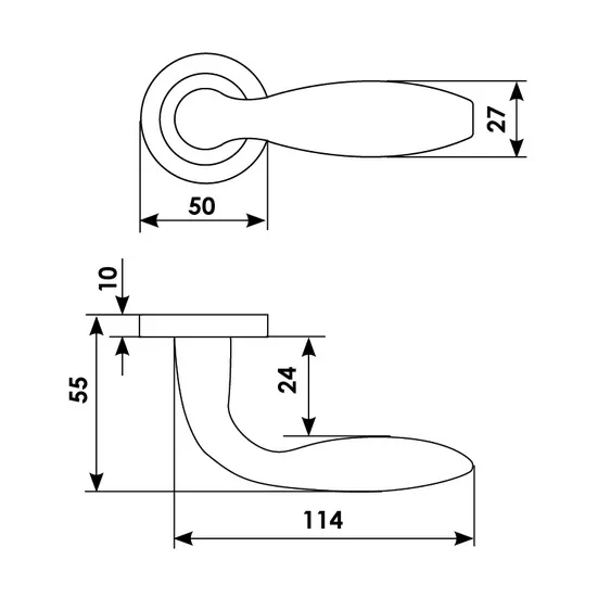 SIENA R2 NIS, door handle, colour - satin nickel image buy in World