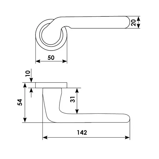 NIRVANA R2 NIS, door handle, colour - satin nickel image buy in World