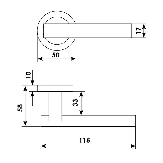 CALLA R2 CSA/CRO, door handle, colour - satin chrome/chrome image buy in World